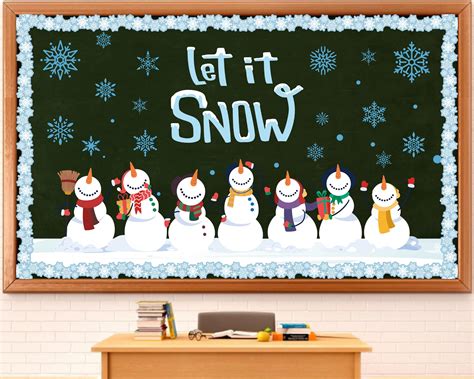 ZOIIWA Winter Bulletin Board Decoration Set Winter Holiday Paper ...