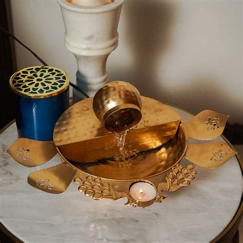Buy Elegant Water Fountain Lotus Urli Online in India - Mypoojabox.in