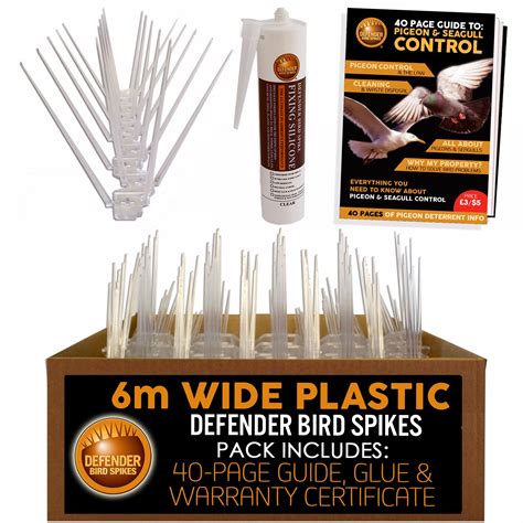 Buy Defender Bird Spikes | Wide Plastic | Glue | Guide | 6 Metre ...