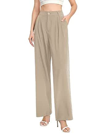 Buy QUECY® Women's High Waist Stretch Cargo Pants Khaki at Amazon.in