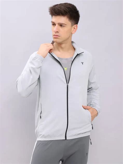 Men Slim Fit Mock Neck Jacket with Technolite
