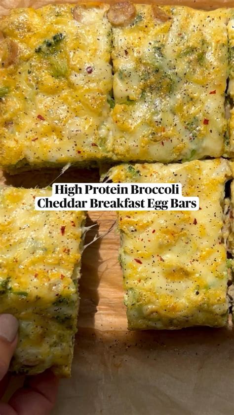 High protein broccoli cheddar breakfast egg bars gluten free carbless ...