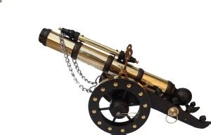 Handicraft ANTIQUE LOOK SHOWPIECE CANNON MADE OF BRASS & WOOD & HAND ...