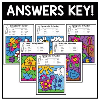 Spring Math Color by Number Worksheets 的图像结果