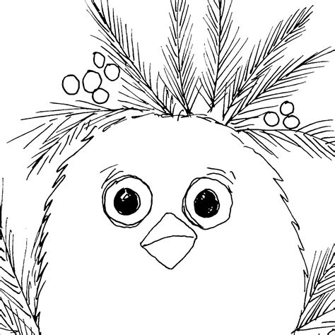 Christmas Critters Bird Sketch | Diane Antone Studio