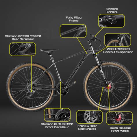 CRADIAC ALPHA PRO | 6061 ALLOY FRAME | SHIMANO ACERA 29 T (inch ...