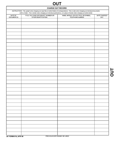 AF Form 614 - Fill Out, Sign Online and Download Fillable PDF ...