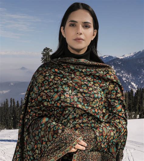 Pashtush His And Her Set Of Pure Wool Shawl and Ethnic Weave Shawl Wit ...