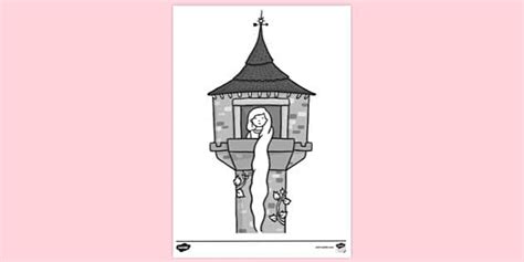Rapunzel in Tower Colouring Sheet | Colouring Sheets