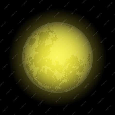 Premium Vector | Vector realistic yellow moon