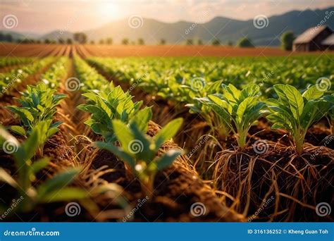 Modern Industrialized Agriculture Using Technology, Agritech Farming of Crops Stock Illustration ...