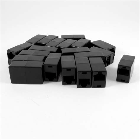 PRAV® 20 Pcs Black RJ45 8P8C Female/Female Socket Modular Ethernet ...