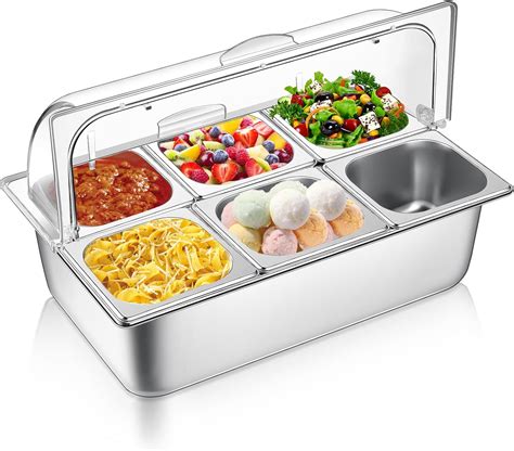 Amazon.com: Ziliny Countertop Food Serving Display Container with 6 ...