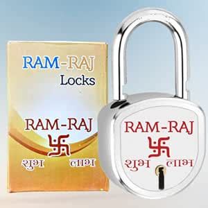 RAM-RAJ Metal Shubh Labh Lock and Keys Steel 65Mm, Double Locking, 8 ...