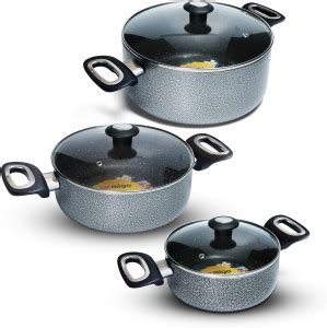 IMPEX 6 pcs Nonstick Granite Cookware set, 5 Layer Super Granite ...