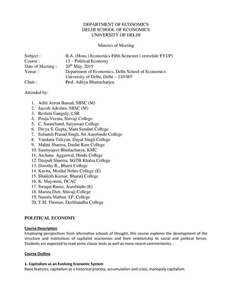 13 Political Economy BA H 20 5 2015 - DEPARTMENT OF ECONOMICS DELHI ...