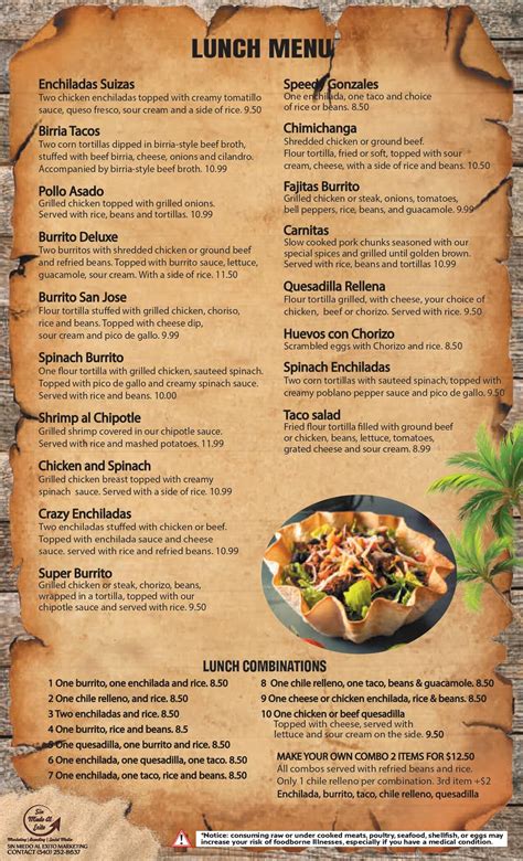 Menu – El Oasis Grill and Bar