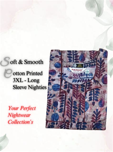 Comfort Long Sleeve Model 3XL Size Nighties | MANGAI Nighties– Mangai ...