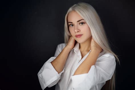 Download Long Hair Blonde Woman Model HD Wallpaper by Sergey Sorokin