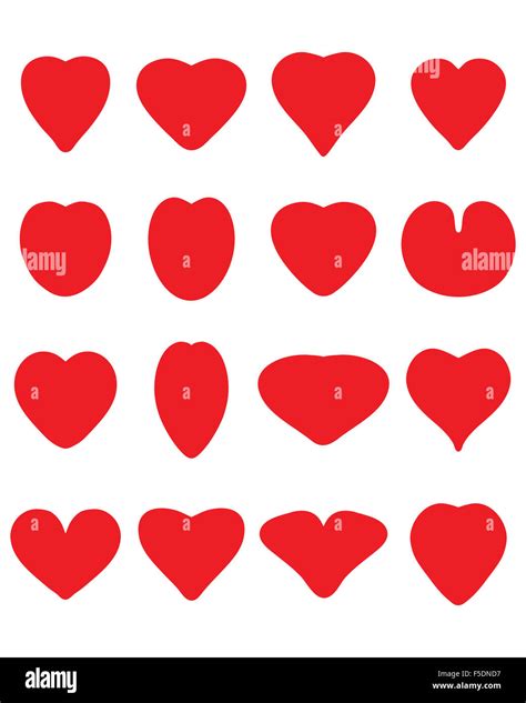 Red silhouettes of heart on the white background Stock Photo - Alamy