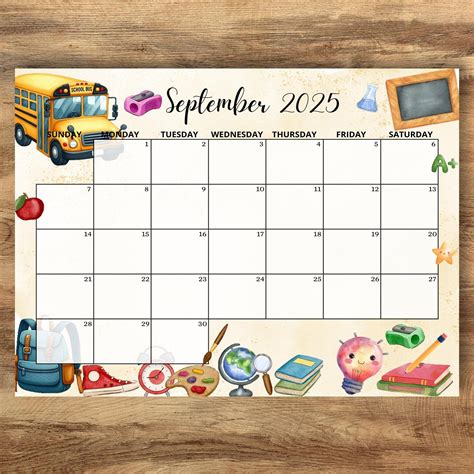 EDITABLE SEPTEMBER 2025 Calendar, Back to School Cute September ...
