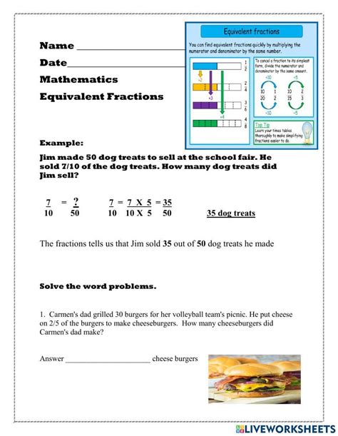 Image result for Comparing Fractions Word Problems Worksheet
