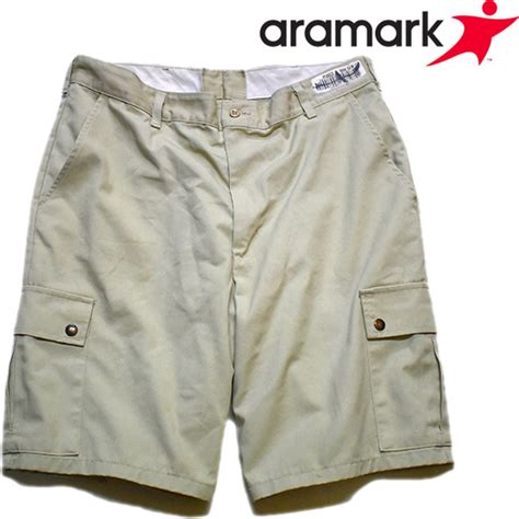 1点物 Aramarkカーゴショーツ中古ワークパンツ古着メンズ36XLレディースOKアメカジ90sストリートMixチノパン/カーキショート ...