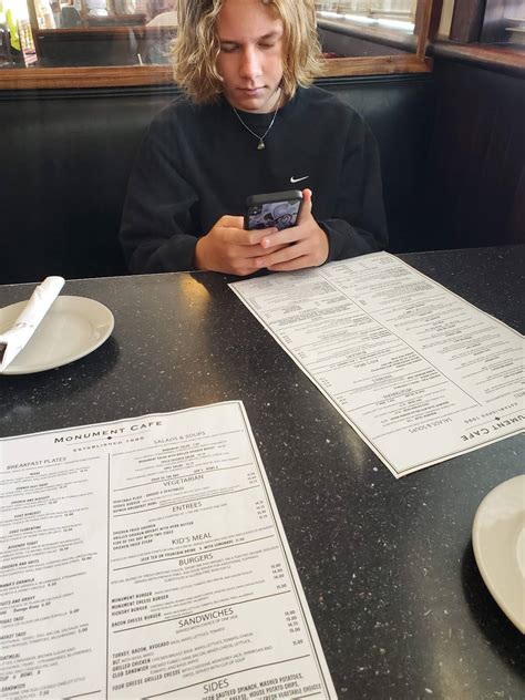 Menu at Monument Cafe, Georgetown, 500 S Austin Ave