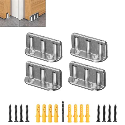 4 Pack Sliding Barn Door Floor Guide, Barn Door Adjustable Roller, Wall ...