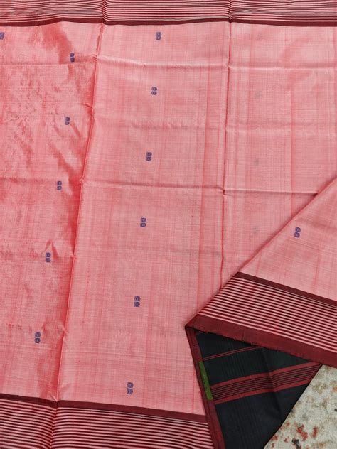 Chinnalampattu Saree - Peach with Black – Looms Legacy