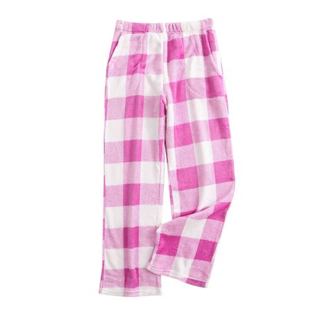 Dwelliawo Pink Plaid Pajama Pants Women Comfy Christmas Pajama Pants ...