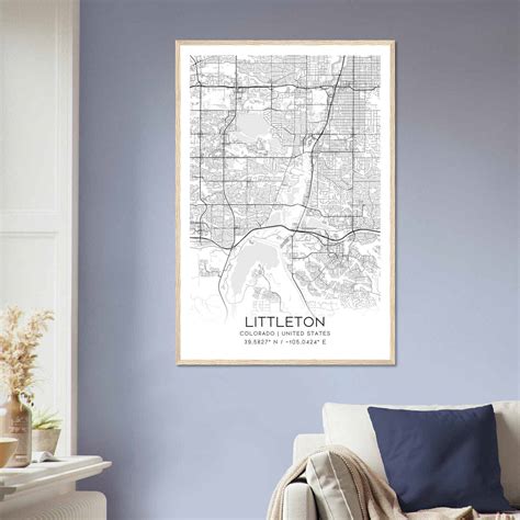 Littleton Colorado Map Poster, Modern Home Decor Wall Art Print ...