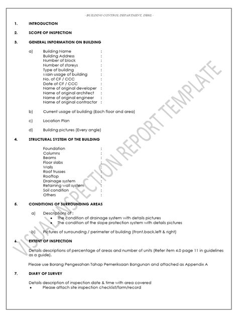 Image result for Visual Inspection Report Form