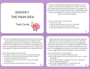 Main Idea Task Cards 的图像结果