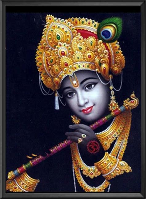 Sanvik Creations Shree Krishna Ji with Flute Modern Art Wall Painting ...