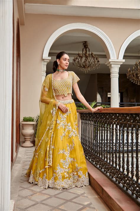 Honey Gold Embroidered Lehenga Set - Osaa by Adarsh