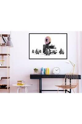 Image encadrée Artgeist Poster et affiche - Banksy: Donuts (Strawberry ...