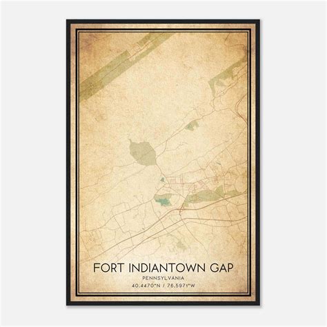 Vintage Fort Indiantown Gap Pennsylvania Map Poster, Fort Indiantown ...