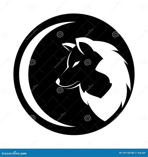 Wolf and Circle Vector Logo Design Stock Illustration - Illustration of ...