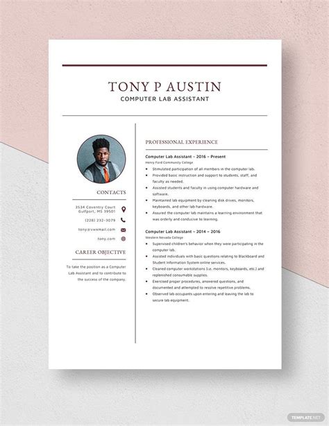 Image result for Computer Lab Assistant Resume