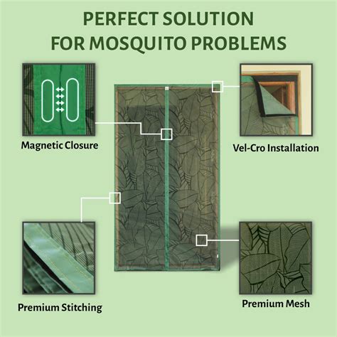 Magnetic Door Mosquito Net- Forest Green Design – TurtleGrip