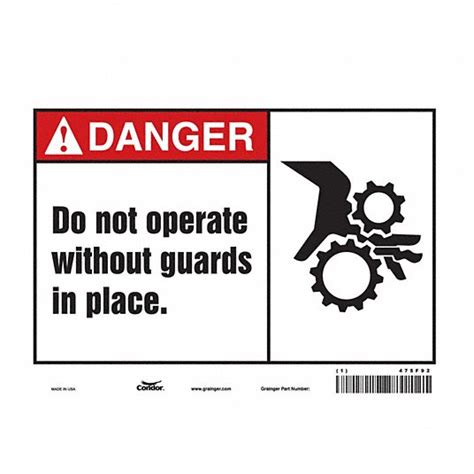Vinyl, Adhesive Sign Mounting, Safety Sign - 475F92|475F92 - Grainger