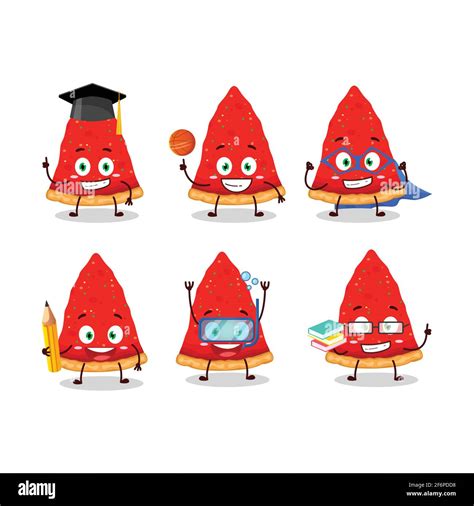 School student of slice of chicago cartoon character with various ...