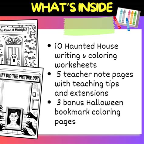 Haunted House Writing & Coloring Pages | Halloween Activities ...
