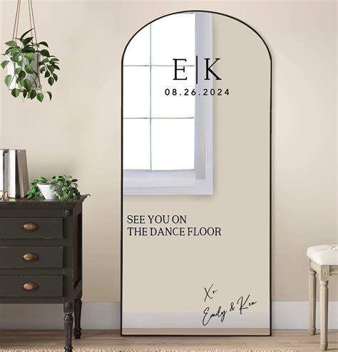 Wedding Mirror Decal: Personalized Dance Floor Sign - Etsy UK | Mirror ...