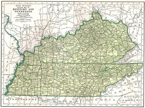 Area Of Kentucky Tennessee Map
