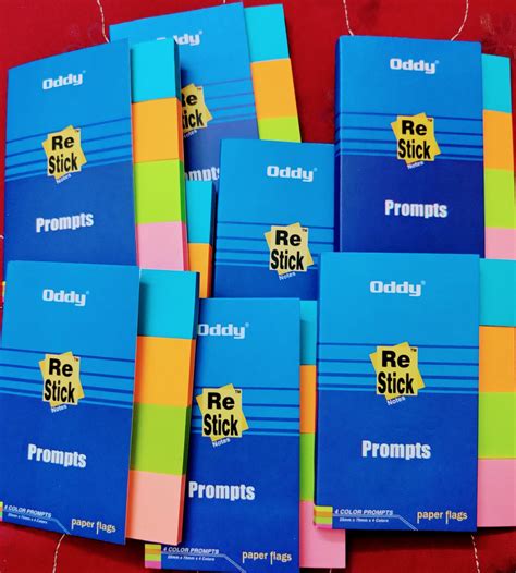 ODDY NEON Sticky Notes, 4 Colour Paper Flags, Multicolour Sticky Notes ...