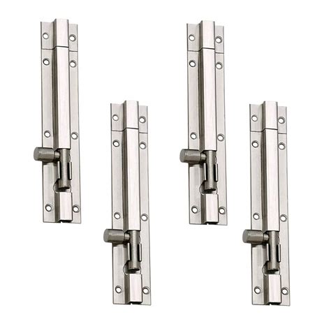 Buy MH Stainless Steel Plain Tower Bolt 6 Inches Silver Pack of 4 ...