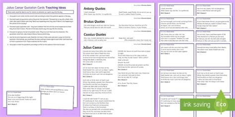 Julius Caesar Quotes Revision Resource Pack