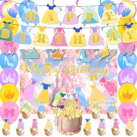 Seven Princesses Birthday Party Supplies, Princesses Party Decorations ...